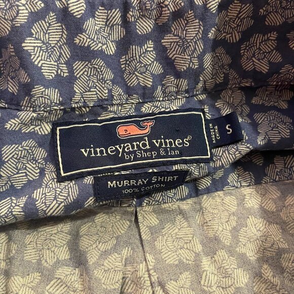 Vineyard Vines Men's Blue Floral Sketch Murray Shirt - Size Small - Picture 4 of 4